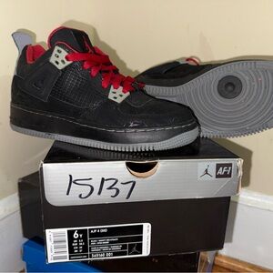 NIKE AIR JORDAN FUSION AJF 4 LASER BLACK SNEAKERS w/BOX